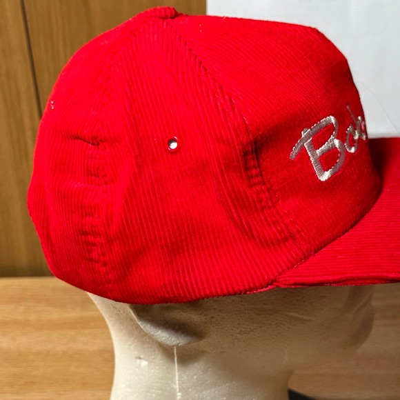 Vintage Bob‎ Evans Corduroy Hat Red Trucker Snapback - Picture 5 of 6